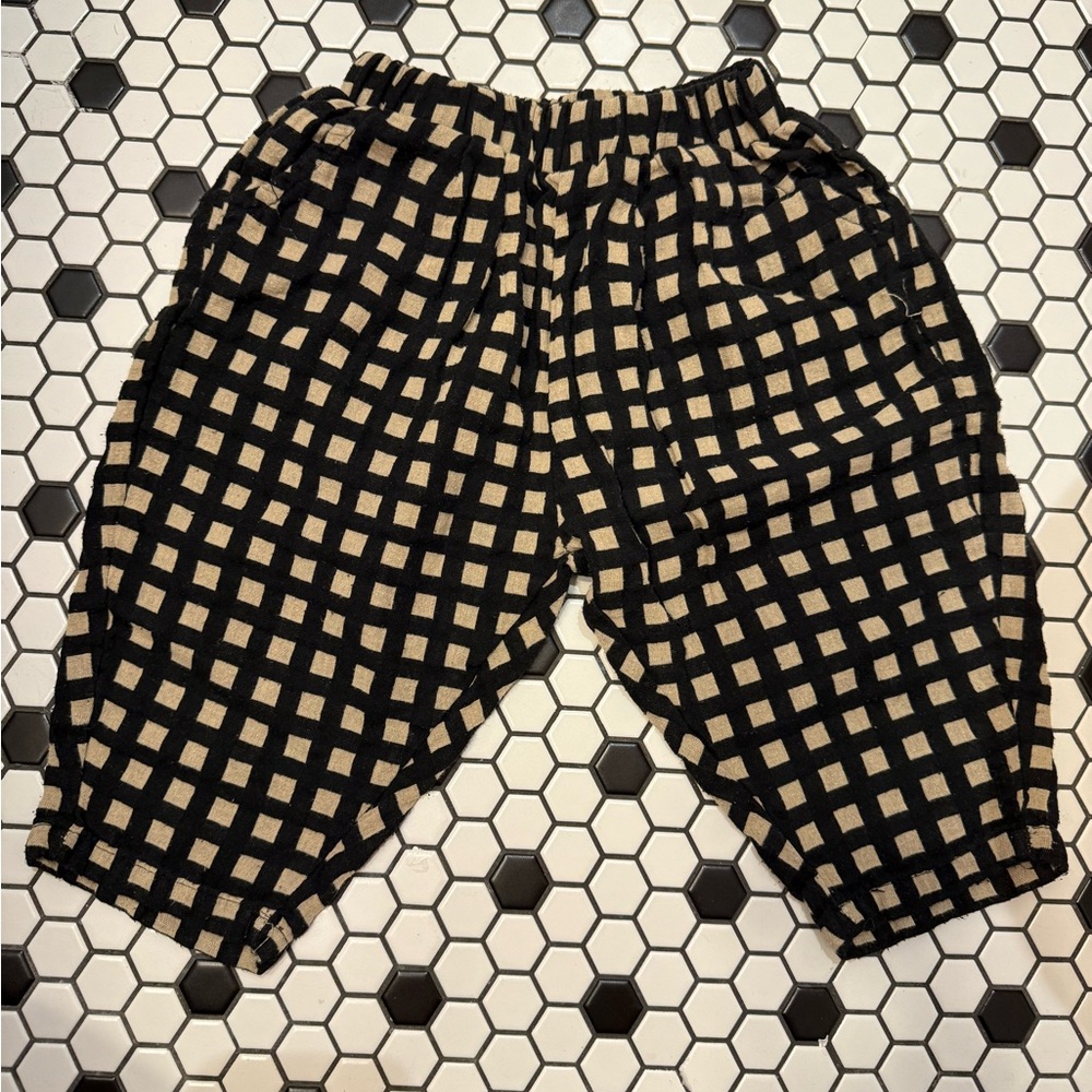 Kids Checkered Black and Tan pants